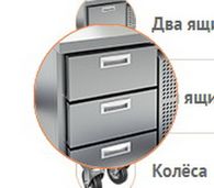 Три ящика (секция) для холодильных столов HiCold SL / PZ