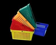 Корзина пластиковая BASKET (27 л, 1 ручка, цвет синий)
