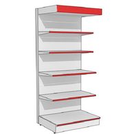 Стеллаж Stahler торговый с навесом и освещением L=1250 H=2300